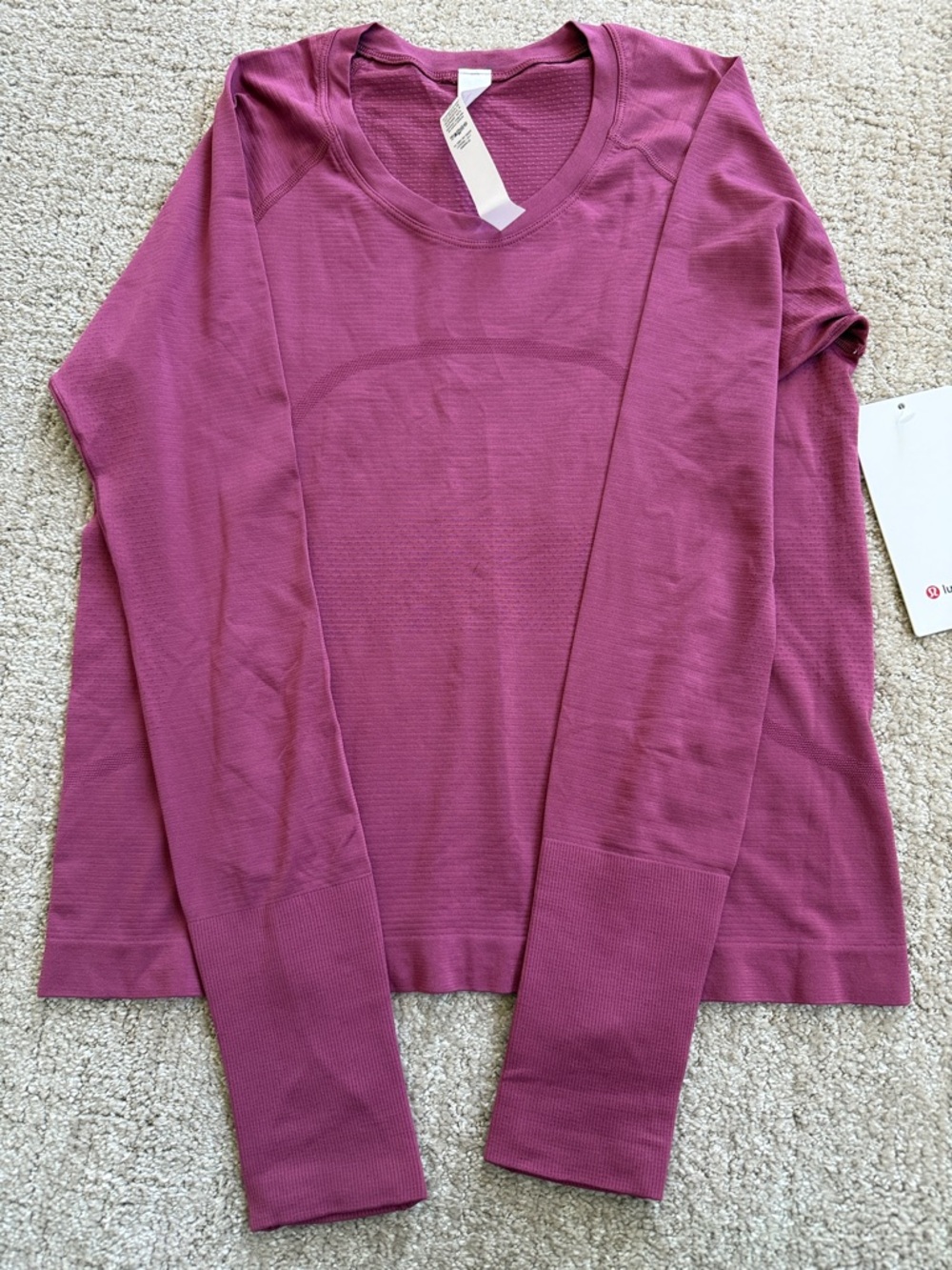🍋 Lululemon Swiftly Tech Long Sleeve 2.0 Race/waist Length Washed Mauve size 10 - Picture 3 of 6